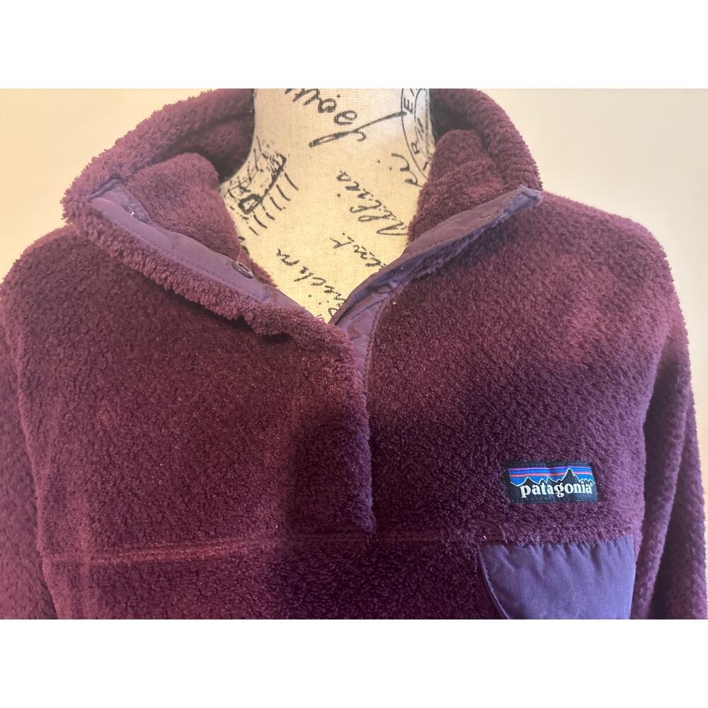 Burgundy Fleece Women's Patagonia Pullover Jacket Large - Picture 5 of 7
